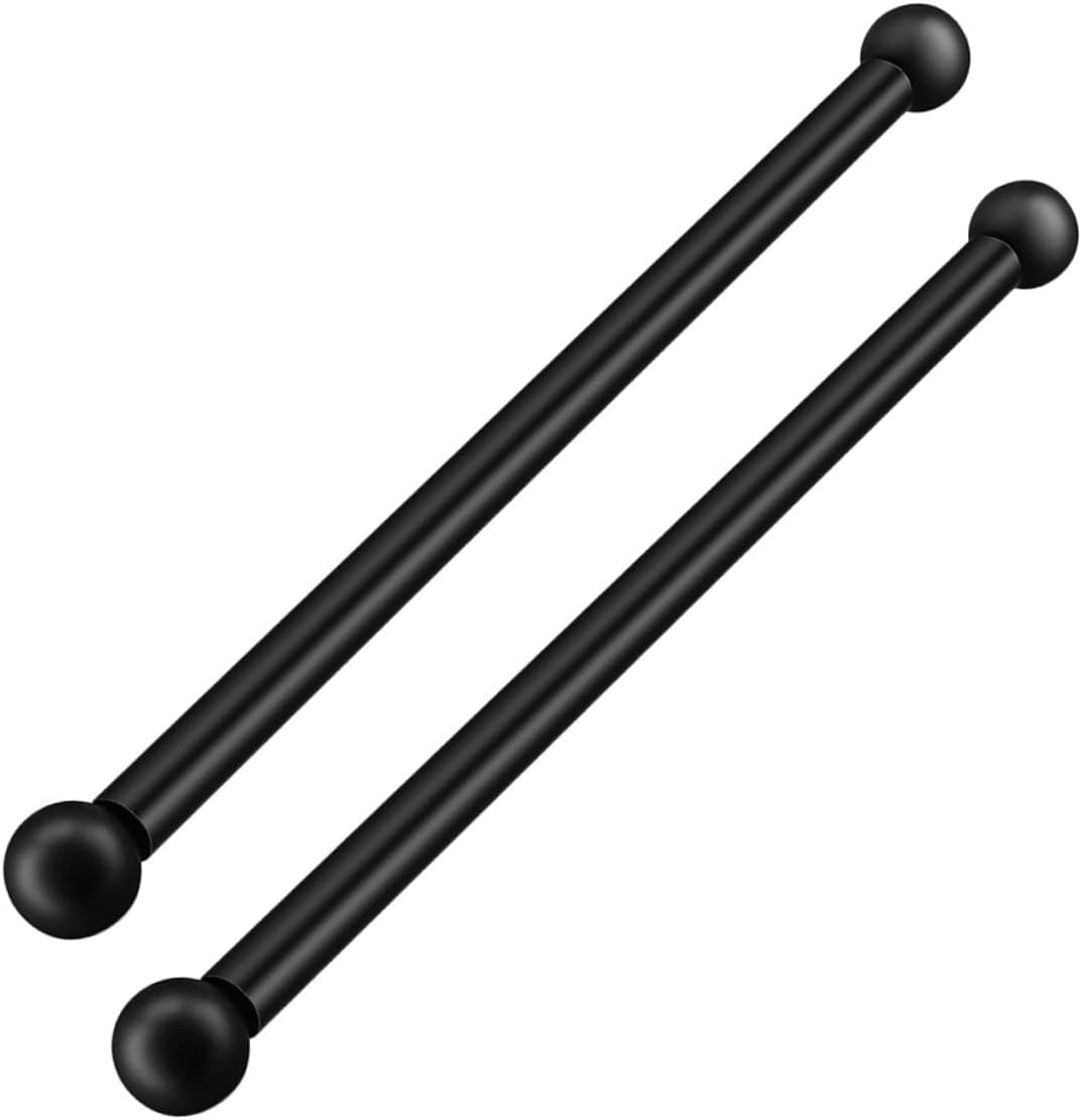 Kisangel 2pcs Outdoor Lamp Post Cross Arm Ladder Rest Bracket 56cm Black Metal Patio Light Pole Accessories with Ball Cap for Garden Lighting