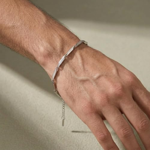 Image of Salty Alpha Anti Tarnish Bracelet for Men | Hand Bands for Boys | Wrist Bracelets for Man | Fashion Jewellery Accessories | Stylish Minimal Jewelry | Gift for Marriage, Birthday, Anniversary