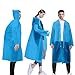 Produktbild LAMA Unisex Regenponcho 3 Stück Regenmantel Wiederverwendbar Regenbekleidung Regencape Regenjacke Raincoat für Herren Damen Fahrrad Wandern Camping Reisen Angeln Konzert Stadion Festival Blau