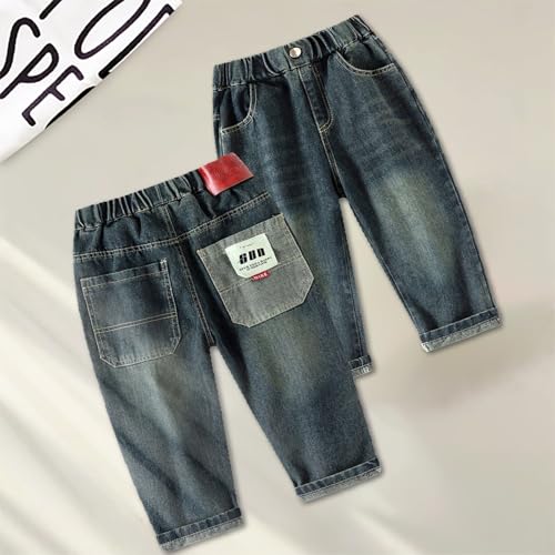 Boys Denim Pants for Everyday Wear Comfortable Elastic Waist Versatile Outdoor and School Style for Active Kids3