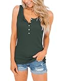 Uincloset Women's Summer Henley Basic Tank Tops Scoop Neck Sleeveless Button Up Tees Casual Shirts G