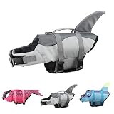 DEENKK Shark Dog Life Jacket Coat Vest Saver Safety Swimsuit Preserver with Rescue Handle for Small
