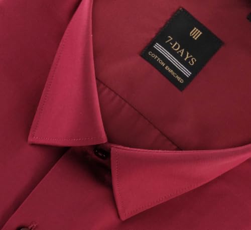 Image of 7-DAYS Men's Premium Formal Shirt - Cotton Rich, Regular Fit, Full Sleeve, with Pocket, Durable & Easy Care - Perfect for Office & Everyday Wear