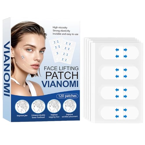 Shmian Invisible Face Lifting Tape - 120Pcs Double Sided Neck Lift Tape for Instant V-Shaped Jawline, Firming & Wrinkle Reduction, Waterproof Medical Grade Tapes (#120pcs)