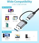 USB C Hub USB Hub 3.0 for Laptop, Upgrade 8-in-1 USB Splitter with USB-C/4 USB A Port Extender, TF/SD Card Slot, 3.5mm Audio Adapter, USBC USB Dongle for PC/Mac/MacBook/Laptop/iPad/Tablet