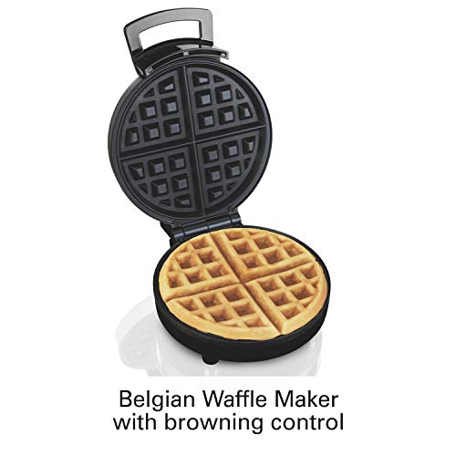 Hamilton Beach Belgian Waffle Maker with Adjustable Browning Control, Black Nonstick (26080)