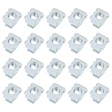 Briny River 50Pcs 1/4-20 Self-Retaining Cage Nuts for Installation On Servers Racks Switches Routers