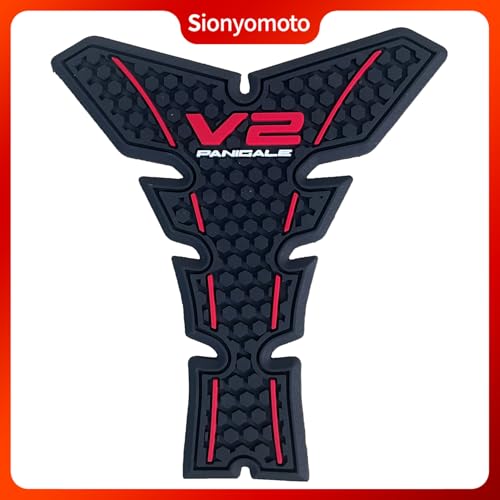 Sionyomoto Fuel Gas Tank Pad Protector Stickers Rubber Decal Set Compatible with Panigale V2 2025 2026-3pcs by Sionyomoto - Used condition - Image 7
