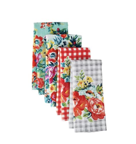 Pioneer Woman Sweet Romance Kitchen Towel Set Multicolor 16 W x 28 L 4 Piece