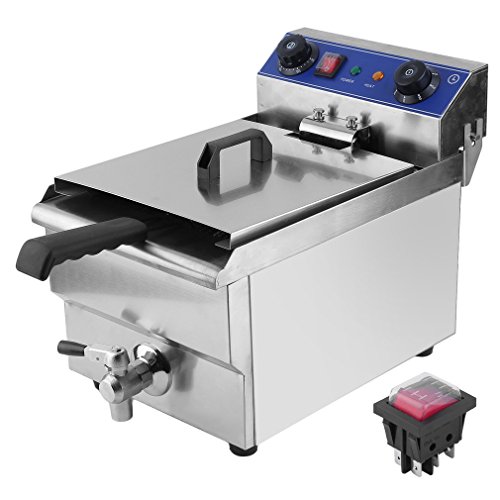 Belovedkai Electric Deep Fryer, 13L/26L Stainless Steel Commercial Electric Deep Fat Fryer Temperature Control Timing Fryer with Drain & Basket,Single Tank/Dual Tank (13L Single Basket) - Thumbnail 7