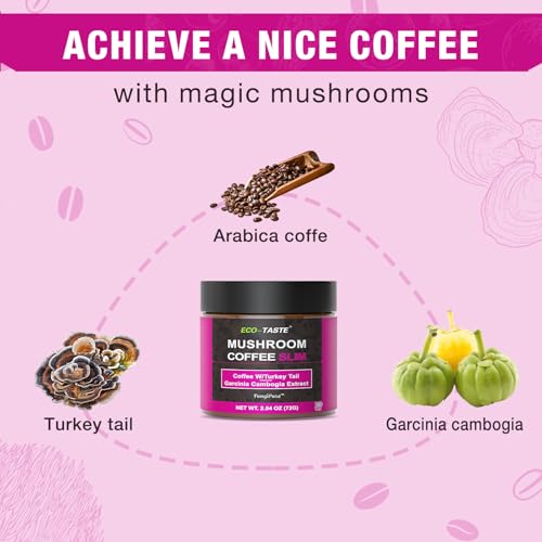 ECO-TASTE Mushroom Coffee, Packed with Turkey Tail, Garcinia cambogia, 36 Servings – 2.12 Ounce - Image 3