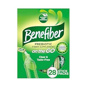 Benefiber On the Go Prebiotic Fiber Supplement Powder for Digestive Health, Daily Fiber, Unflavored – 28 Sticks (3.92 Ounces)