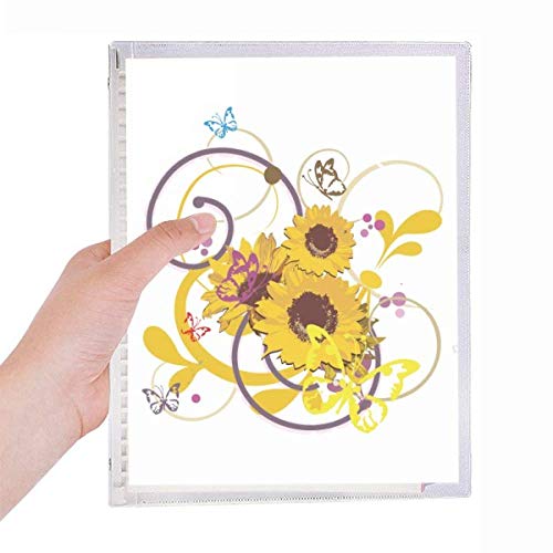 Carnet de notes en spirale rechargeable journal intime fleurs jaunes