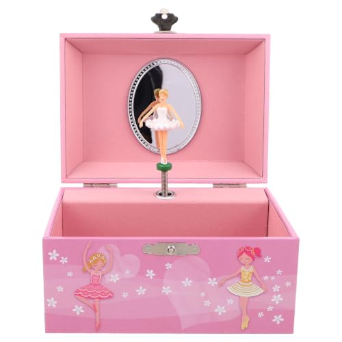 HAPINARY Hermosa Caja de Música Rosa Diseño de Ballet para Niñas, Joyero Compacto y Ligero Adecuado para Decorar Tocadores en Días Festivos