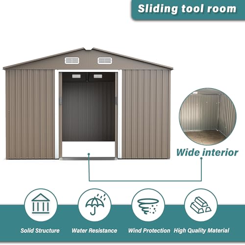 image for Gotland 10FT x 8FT Metal Storage Shed for Outdoor with Design of Locka