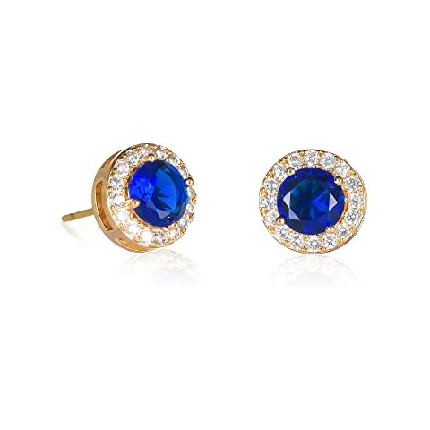 ZAVANA Gold and Blue Halo Earrings Cover