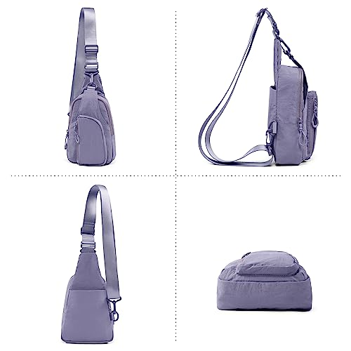 Image of ODODOS Sling Bag with Adjustable Straps Crossbody Chest Bag Lightweight Backpack for Casual Traveling Hiking