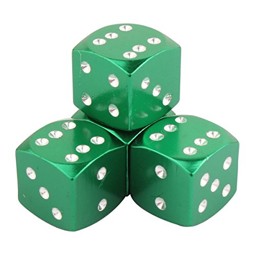 Tomall Tyre Dustproof Cover Tire Valve Stem Caps For Universal Car Motorcycle Bike Aluminum Alloy Dice Style Green 4Pcs #TOP1