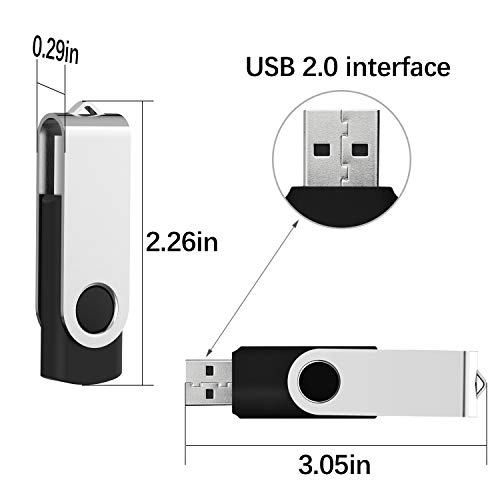 JUANWE 32GB USB Flash Drive Thumb Drives Jump Drive Fold Storage Memory Stick Swivel Design Pen Drive - Black by JUANWE - Used condition - Image 3