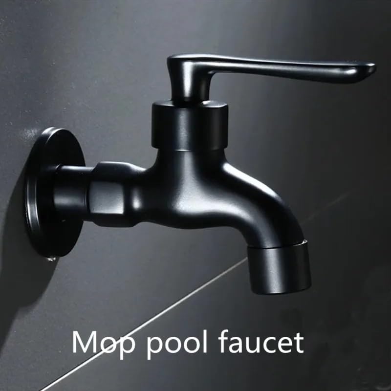Wandarmatur aus schwarzem Messing – Vielseitig einsetzbar für Bad & Garten, Eckarmatur für Waschmaschine, Pool & WC, Wischmopp-Armatur (3-2)