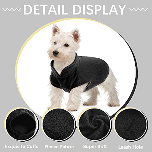 Fuamey Dog Fleece Vest,Warm Sweatshirt Puppy Stretchy Sweater Pullover Dog Turtleneck Coat Dog Winter Jacket With Leash Hole,Doggie Dachshund Sweaters Yorkie Clothes For Small Medium Dogs Black Xxs #TOP2