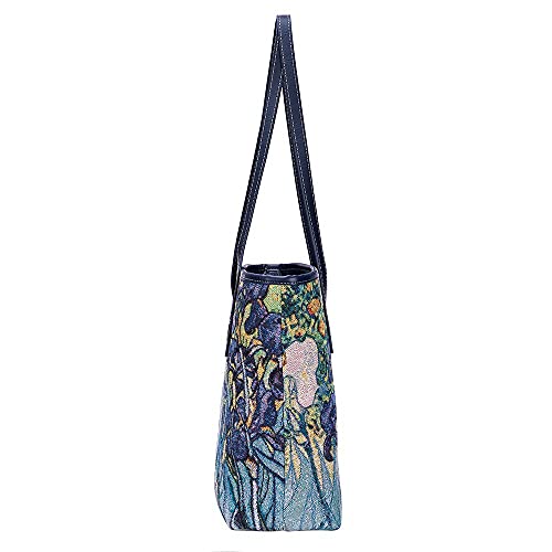 Signare Tapestry Shoulder Bag Tote Bag For Women With Travel Or Work Tote Bags For Women With Van Gogh Iris Design|Coll-Art-Vg-Iris #TOP2
