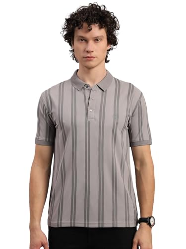 Image of Lux Nitro Men's Striped Polo T-Shirt | Cotton Blend Half Sleeve Collared T-Shirt for Man | Regular Fit Casual Wear