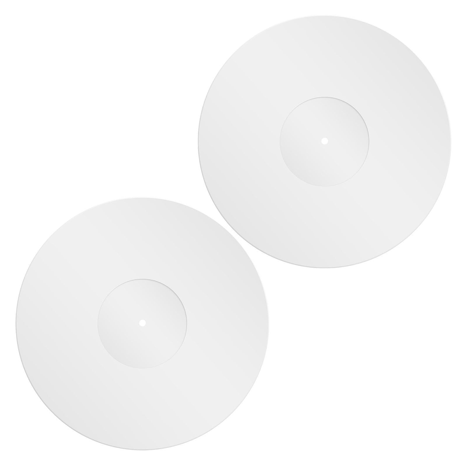 Totority 2 Piezas Alfombrilla en Acrílico Blanco para Tocadiscos de 12 Pulgadas Antistática Reducción de Ruido para Vinilos en Entornos Profesionales y Estudios