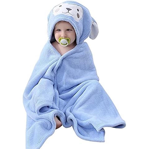 Kids Bath Towels, Premium Hooded Towel for Toddlers Coral Fleece Swimming Bathrobe for Boys Girls-27.5" x 55" for 2-7T (BLUE) Cover