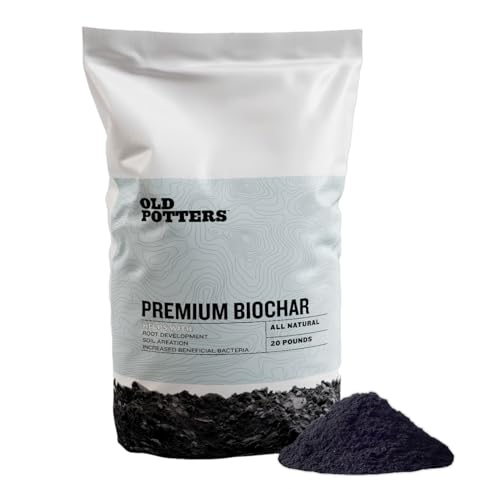 Old Potters Premium Biochar Soil Enhancer – 100% Organic Charcoal Amendment for Improved Soil Health and Plant Growth (24 Quarts)