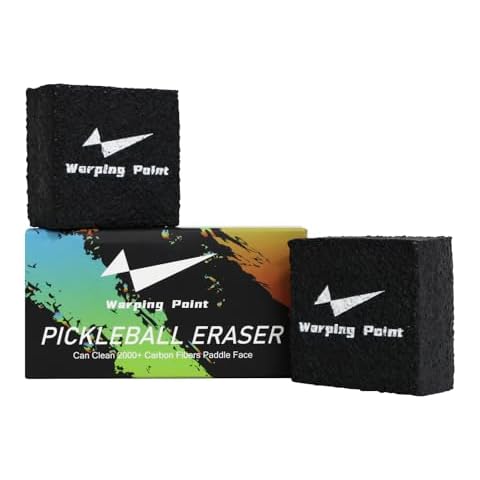 Warping Point Black Pickleball Paddle Eraser, Pickle Ball Racket Cleaner for Carbon Fiber Paddles, Quick & Effective Pickleball Accessories for Removing Ball Residue, Dirt & Scratches, 2 Pack Cover