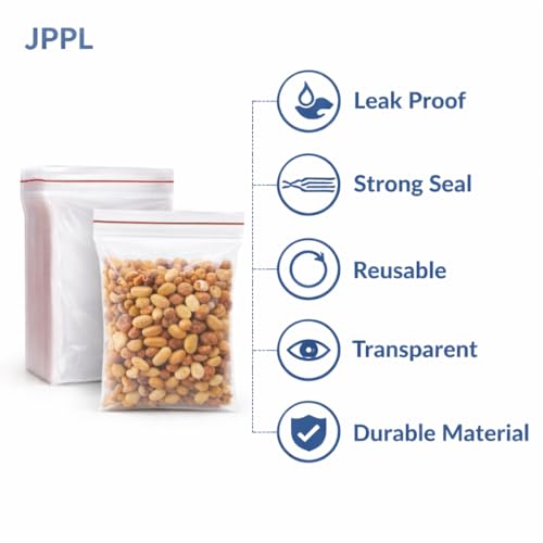 Image of Zip Lock Clear Plastic Storage Bags| Resealable Clear Plastic Bags| Durable and Leak-Proof |Square Pouches with Press Seal Apply To Kitchen Storage and Jewellery Packaging-6 * 9-100Pack