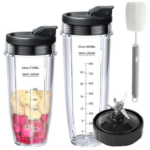 Image of Ninja Blender Cups Replacement with 2 to-Go Lids+1 Blade Lid