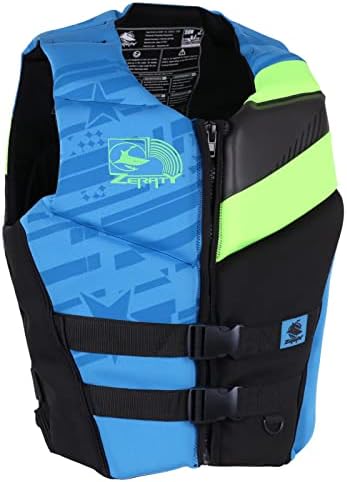 Swim Vest Float Jacket Floation Swimsuit with Adjustable Safety Strap for Outdoor Adult Water Sports（Blue Green，L）
