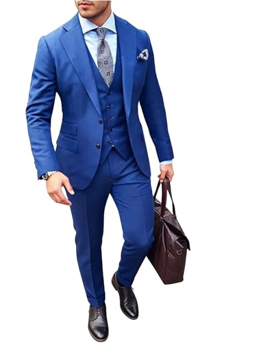 Blazer slim pour homme avec col à revers cranté et fermeture classique à deux boutons