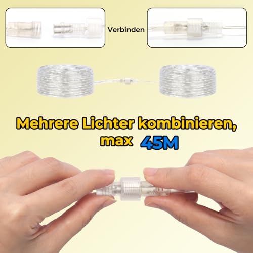 OxyLED Lichterschlauch Aussen, 20m 300 LEDs Lichtschlauch Außen IP44 Wasserfest 8 Modi Dimmbar per Fernbedienung Led Schlauch Outdoor für Weihnachtsbeleuchtung Party Hochzeit & Innen Außen Dekoration