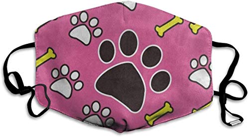 Preisvergleich Produktbild Staubdicht waschbar Wiederverwendbare rosa Hund Pfotenabdruck Knochen Mund Abdeckmaske Atemschutz Keimschutz Sicherheit warm Winddichte Maske