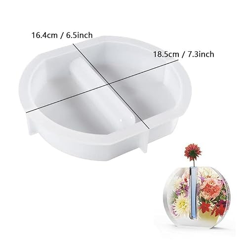 Resin Molds Vase Plant Propagation Station Epoxy Silicone Molds With 12 Test Tubes Hydroponic Flower Holder Home Office Decoration (Round, Semicircle, Oval, Dodecagon) #TOP1