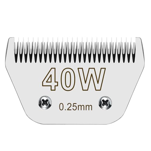 40W Blade Detachable Pet Clipper Replacement Blades Compatible with A*dis Pet Clipper/Oster A5/W*AHL KM Series Dog Clipper, Detachable High-Carbon Steel Blade,1/100-Inch Cut Length (0.25mm)