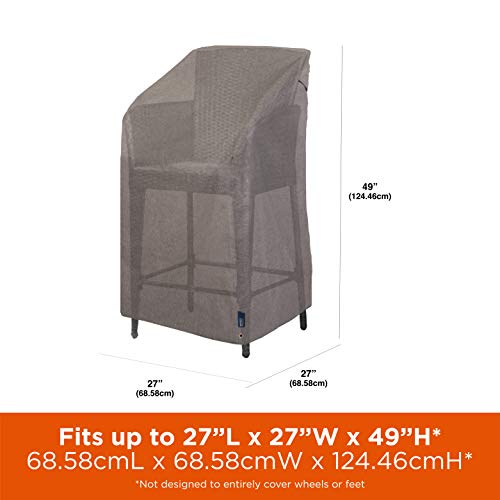 Modern Leisure 2998 Garrison Waterproof High Back Chair, Bar Stool, Or Stackable Chair Cover (27 W X 27 D X 49 H Inches), Heather Grey #TOP1
