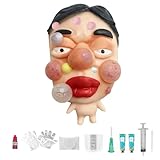 Pimple Popping Toy Squishy Toys Stress Relief Squeeze Toy – Large Reusable Silicone Pimple Popper Fidget Toy Set Soft Sensory Toy for Adults ASMR Satisfying Play Includes 2 Filling Creams (PoutFace)