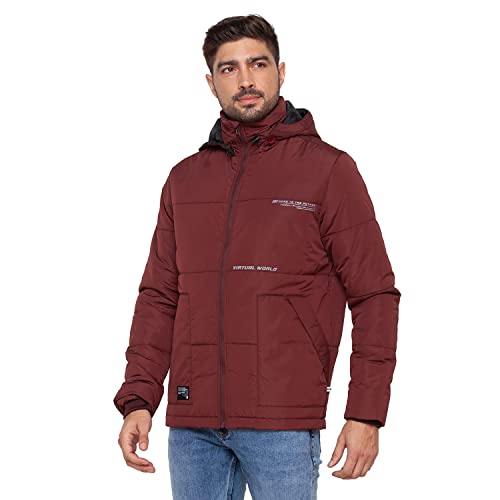 Image of Spykar Bottle Nylon Standard Length Full Sleeve Casual Jacket For Men
