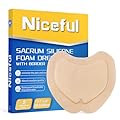 Niceful Sacral Foam Dressing 7.1" x 8", Sacrum Silicone Foam Dressing with Border, Bed Sore Bandages Large Wound Care Pads (5 Count)
