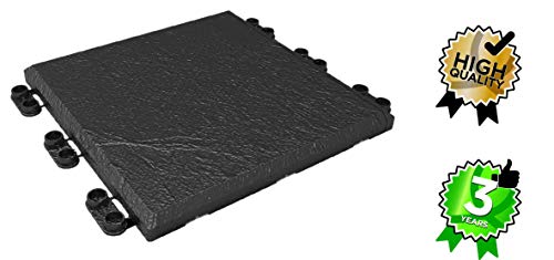 Preisvergleich Produktbild LOP Clickfloor Bodenfliesen anthrazit, 30x30 cm, 4 Stück - ausreichend für 120 cm Gartenweg oder 60 x 60 cm Fläche (0,36 Quadratmeter)
