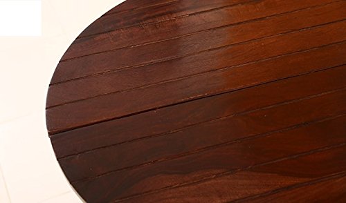Image of Custom Decor Standard Walnut Finish Folding Chair and Round Table Dining Set (Cappuccino) - 3 Piece