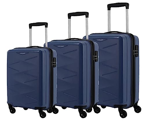 Image of American Tourister KAMILIANT KAM-TRIPRISM TSA Lock Hard-Sided Polypropylene Luggage Set of 3 Trolley Bags (55 cm+68 cm+78 cm) (Navy Blue)