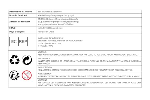 predolo Bolsa organizadora para alisador de cabelo, bolsa de transporte para viagem, bolsa portátil