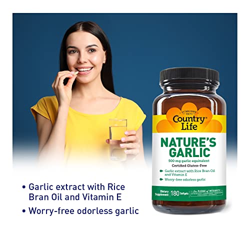 Country Life Nature's Garlic, 500 Mg, 180-Count #TOP3