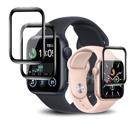 【3枚セット】対応 Apple Watch Series SE 40mm フィルム Apple Watch Series 6/5/4/SE 用 保護フィルム カバー ケース キズ修復機能 柔らかい PMMA素材採用 炭素繊維 3D曲面 高透過率 高感度タッチ 気泡防止 簡単貼り付け 対応 アップルウォッチ series S /6/5/4 40mm スマートウォッチ 用 液晶フィルム