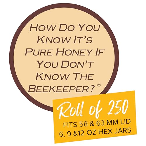 Mann Lake Round Beekeeper Label, Certifies Local Honey, Easy-to-Apply, Boost Honey Sales, Self-Adhesive, Multi-Surface Applicable, Roll of 250, (1 1/4")
